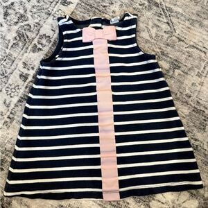 Janie and Jack Navy and Pink Striped Dress